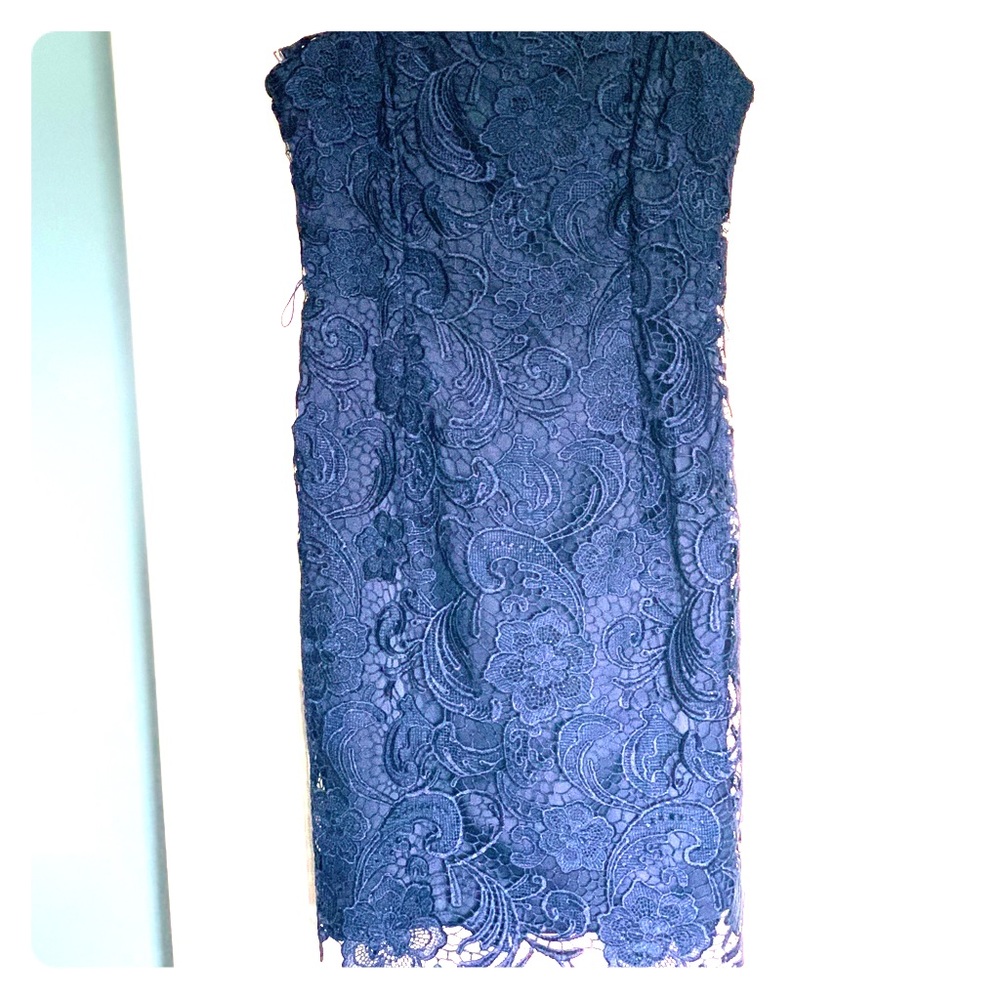 Navy blue lace formal midi dress, never been worn